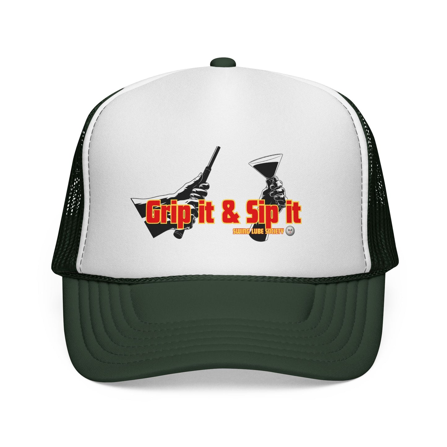 Grip It & Sip It Trucker Cap – Swing Lube Society Headwear