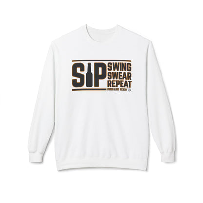 Sip, Swing, Swear, Repeat Midweight Sweatshirt - Swing Lube Society Signature Apparel