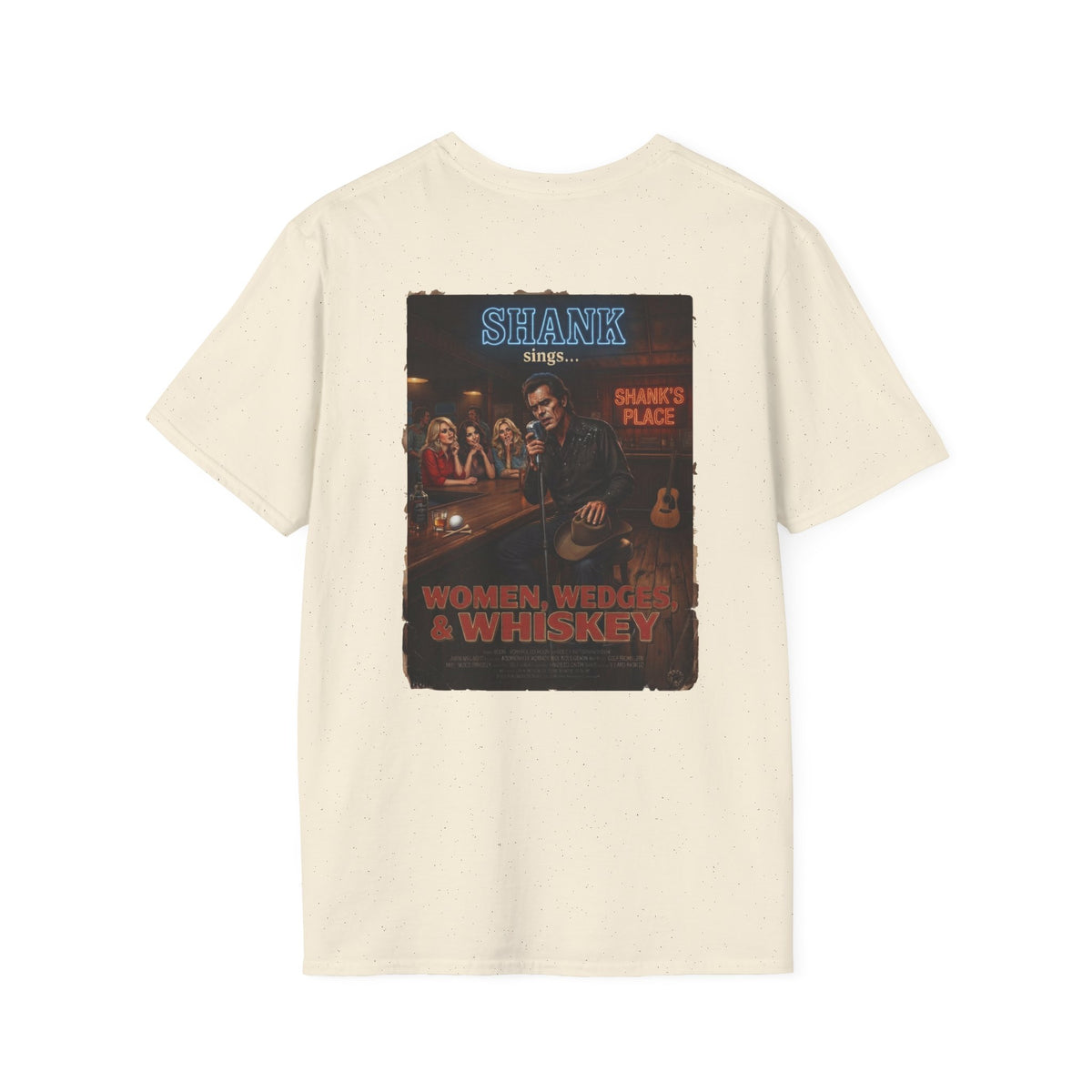 WOMEN, WEDGES, & WHISKEY GOLF NOIR T-Shirt - Starring SHANK WILLIAMS