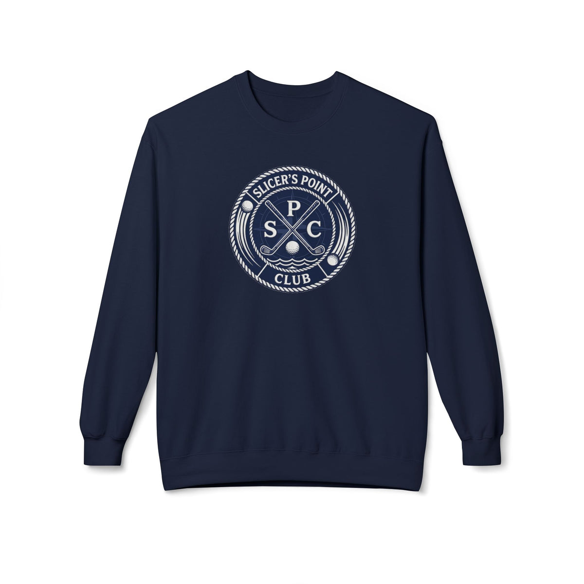 Slicer's Point Club Crewneck Sweatshirt — Fictional Fairways Signature Apparel