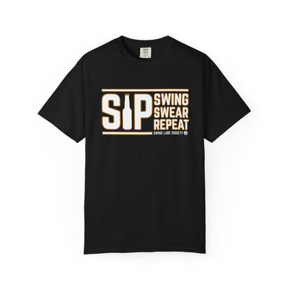 Sip Swing Swear Repeat T-Shirt — Swing Lube Society Signature Apparel
