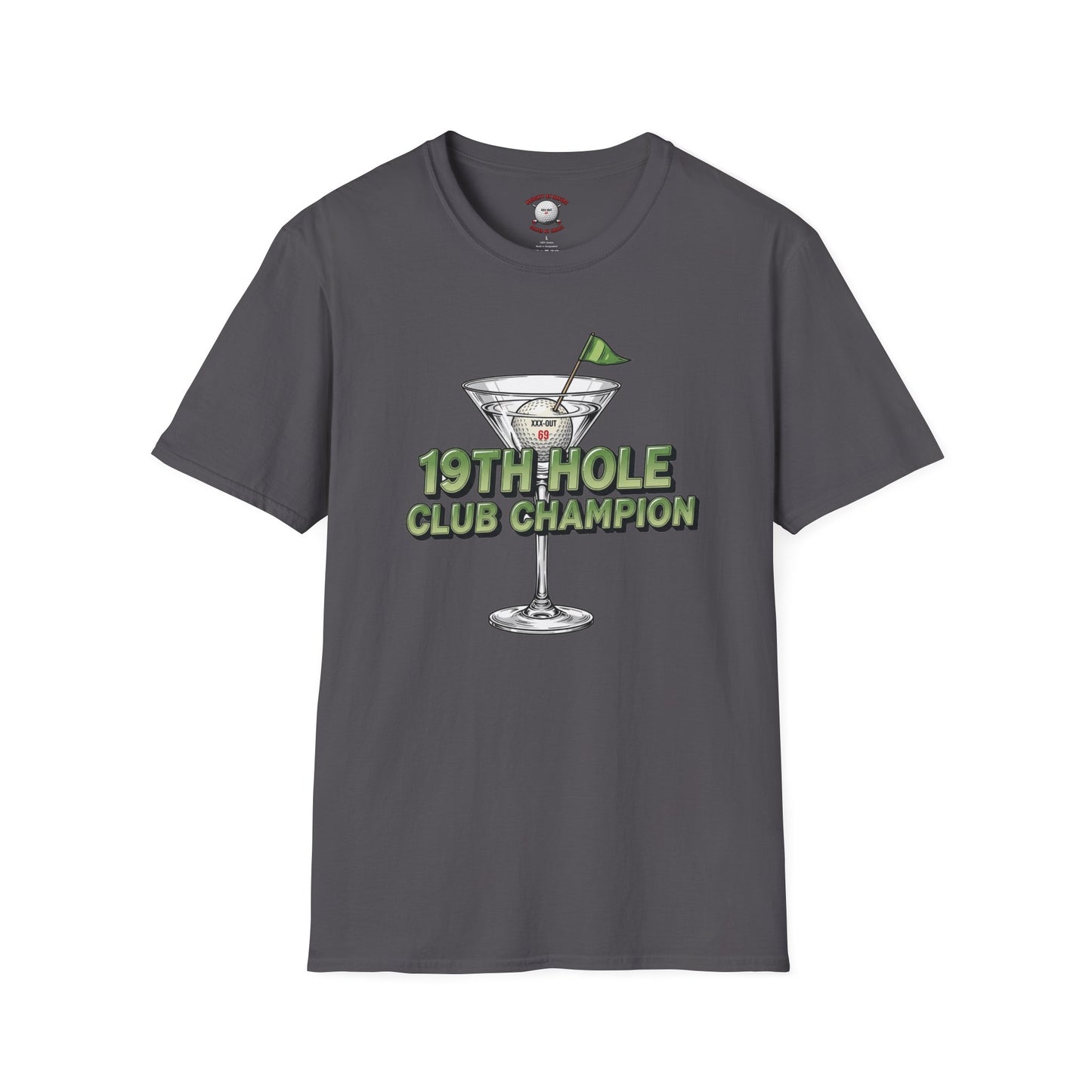 19th Hole Club Champion T-Shirt — XXX-OUT Design Signature Apparel