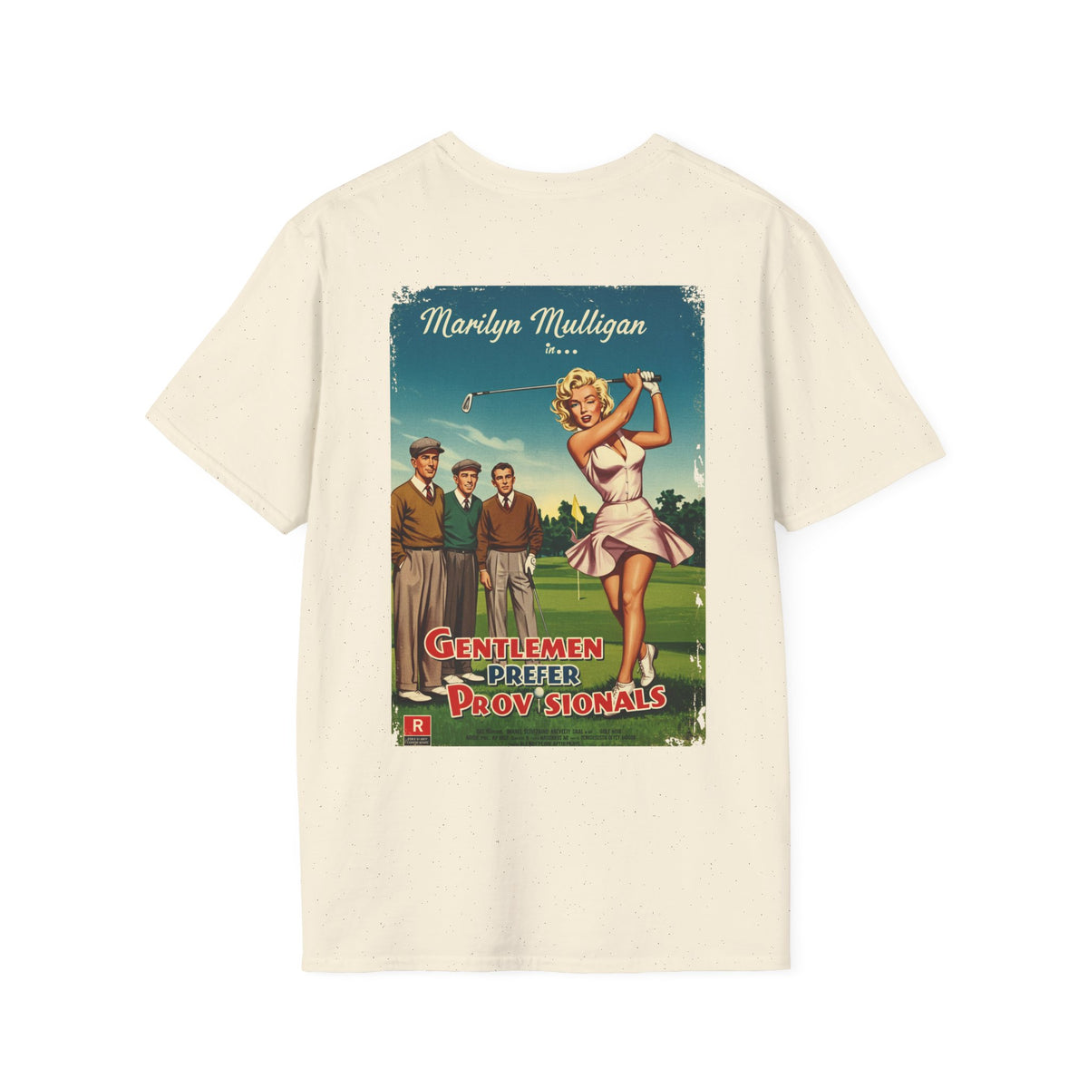 GENTLEMEN PREFER PROVISIONALS T-Shirt - Starring MARILYN MULLIGAN - Golf Noir Signature Apparel