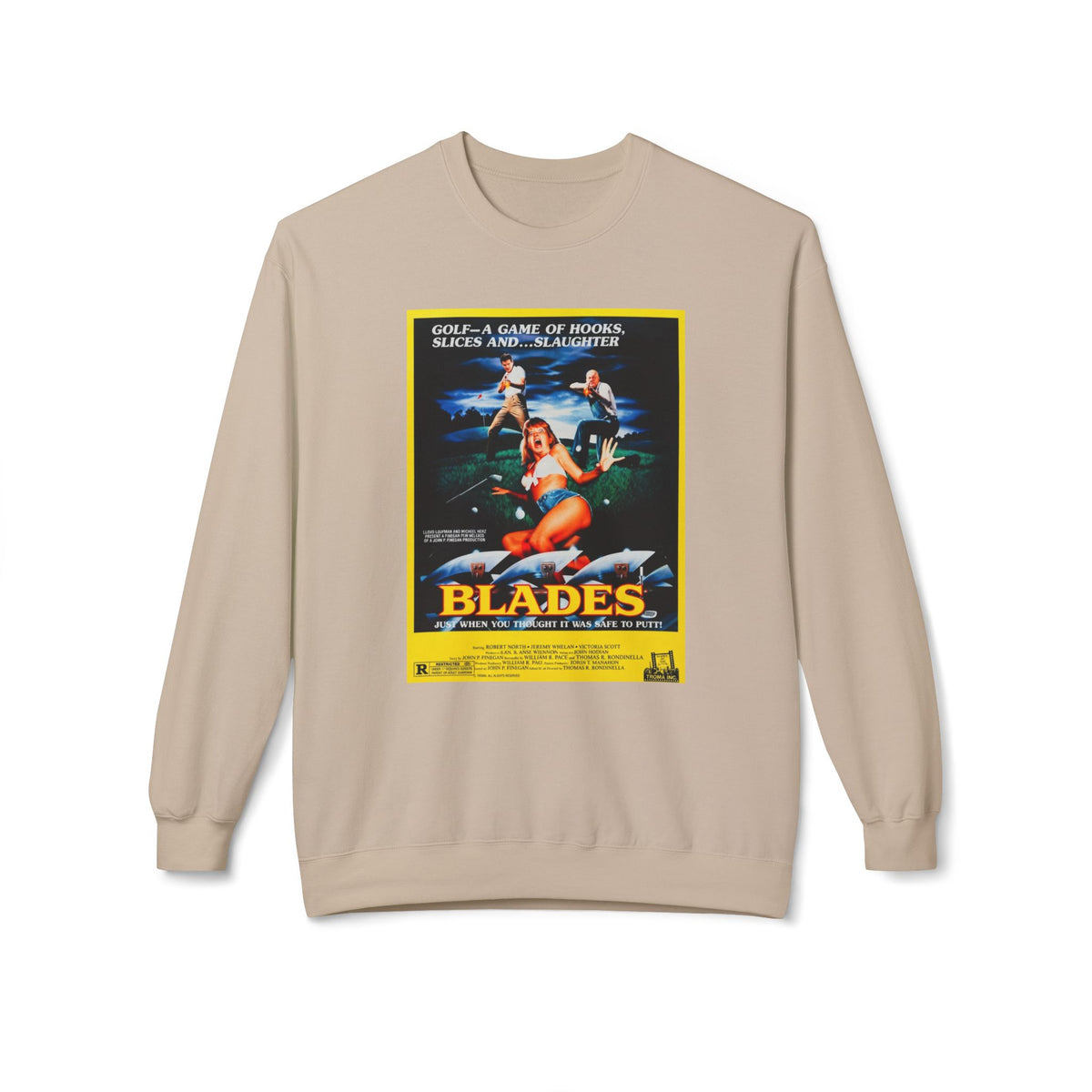 Vintage 'Blades' Movie Poster Sweatshirt — Golf Noir Apparel