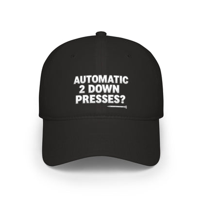 Automatic 2 Down Presses? Low Profile Golf Hat — Tee Box Trash Talk Signature Headwear