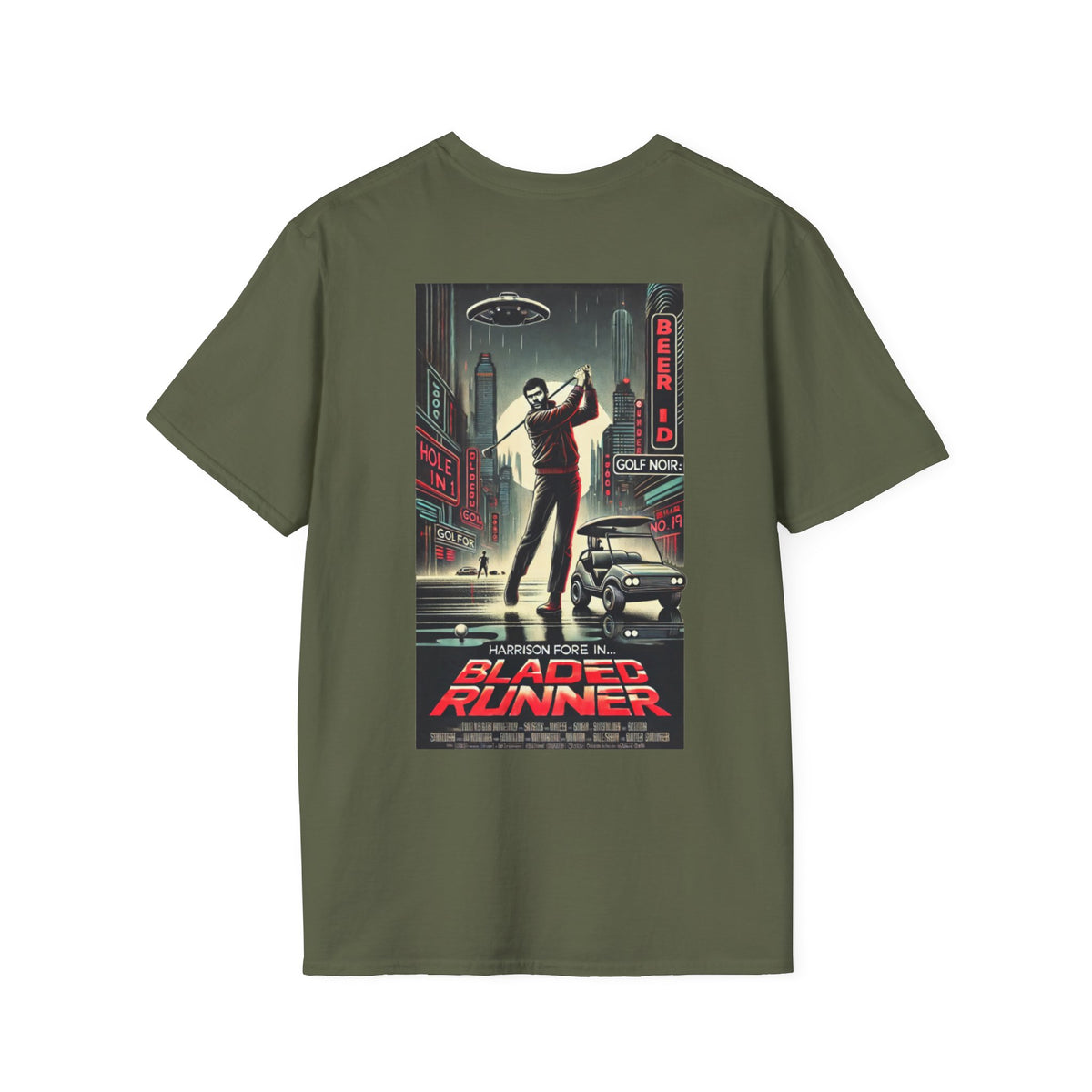 BLADED RUNNER T-Shirt - Starring HARRISON FORE- Golf Noir Signature Apparel