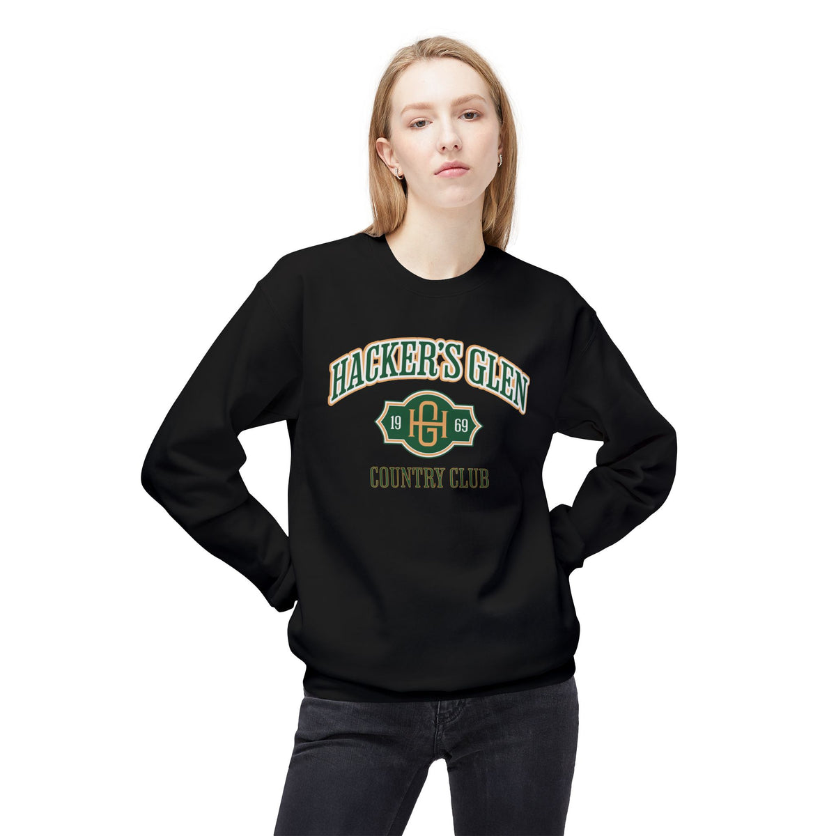Hacker's Glen Country Club Crewneck Sweatshirt - Fictional Fairways Signature Apparel