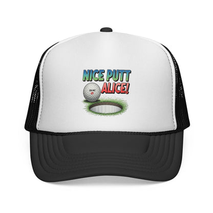 Nice Putt Alice! Golf Trucker Cap — XXX-OUT Designs Headwear