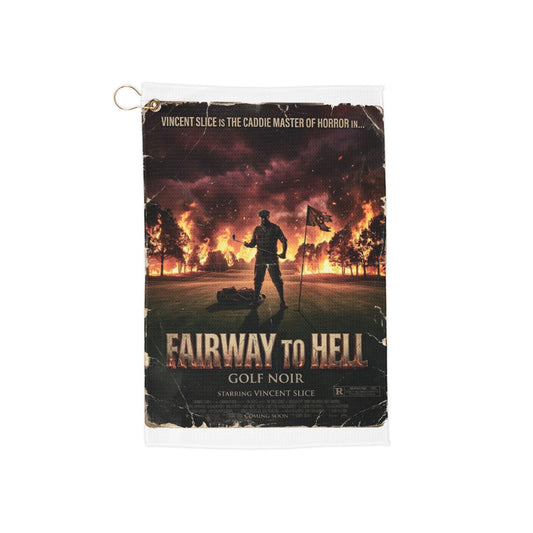Fairway to Hell Golf Towel — Starring Vincent Slice of GOLF NOIR