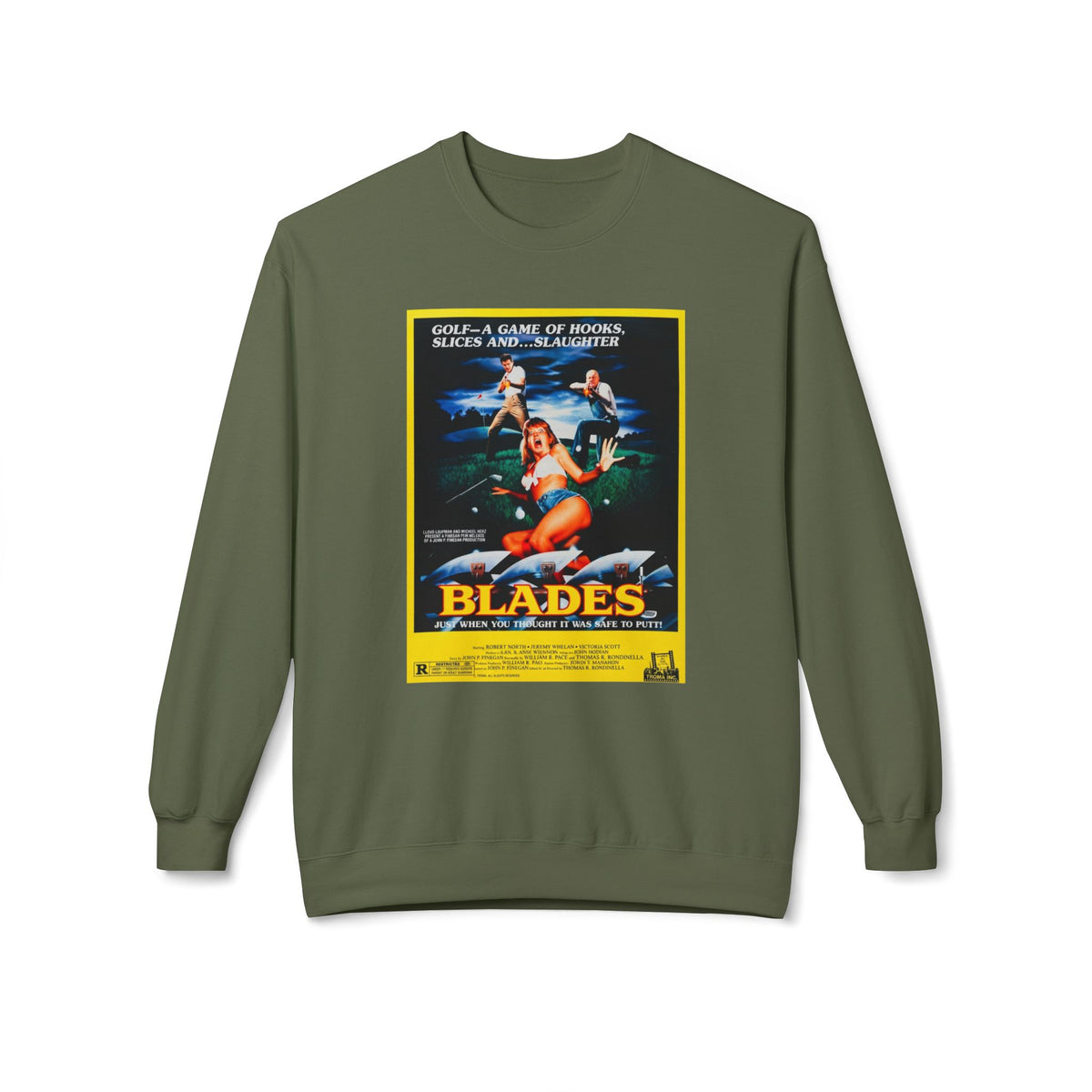 Vintage 'Blades' Movie Poster Sweatshirt — Golf Noir Apparel