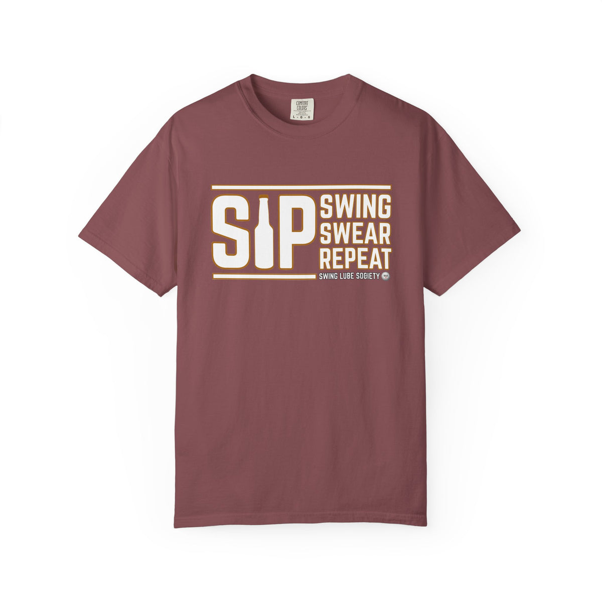 Sip Swing Swear Repeat T-Shirt — Swing Lube Society Signature Apparel