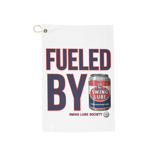 FUELD BY SWING LUBE Golf Towel - Swing Lube Society Trademark Towel