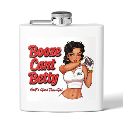 Booze Cart Betty Stainless Steel Flask - "Golf's Good Time Girl" Accessories