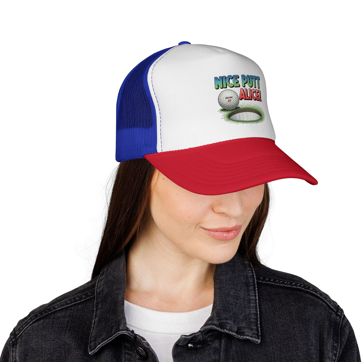 Nice Putt Alice! Golf Trucker Cap — XXX-OUT Designs Headwear