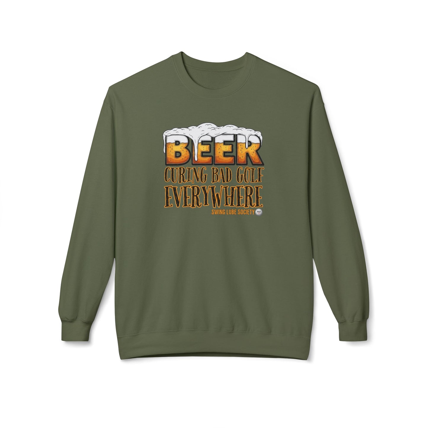 Beer Curing Bad Golf Crewneck Sweatshirt - Swing Lube Society Signature Apparel