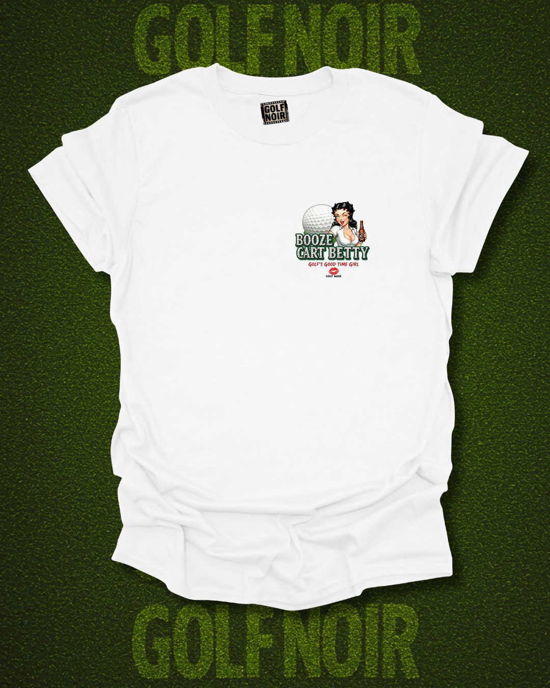 NOBODY'S ALICE T-Shirt - Starring BOOZE CART BETTY - Golf Noir Signature Apparel