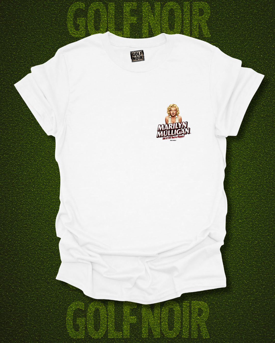 GENTLEMEN PREFER PROVISIONALS T-Shirt - Starring MARILYN MULLIGAN - Golf Noir Signature Apparel