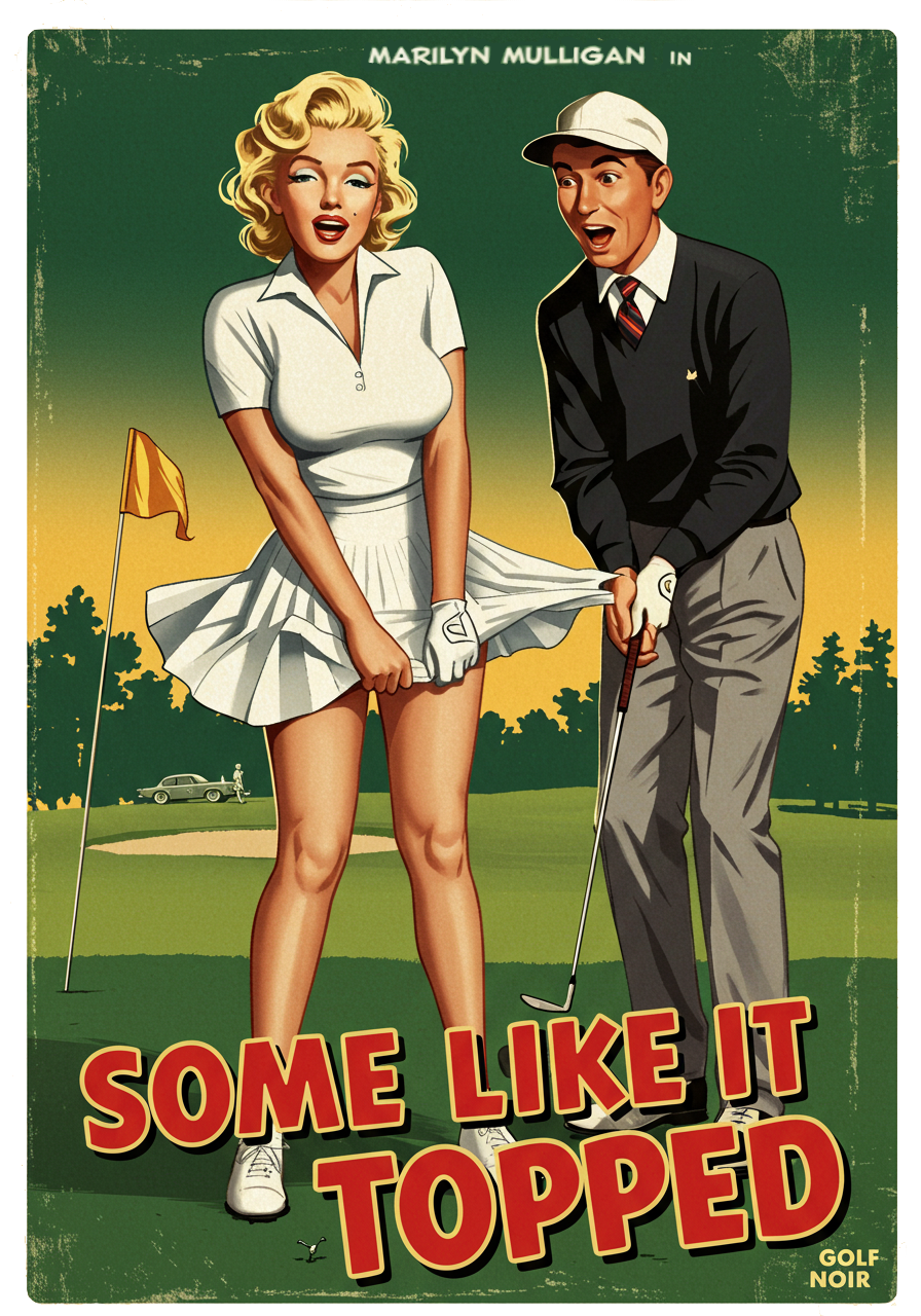 SOME LIKE IT TOPPED T-Shirt - Starring MARILYN MULLIGAN- Golf Noir Signature Apparel