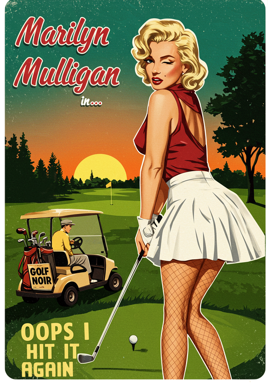 Oops I Hit It Again T-Shirt - Starring MARILYN MULLIGAN- Golf Noir Signature Apparel