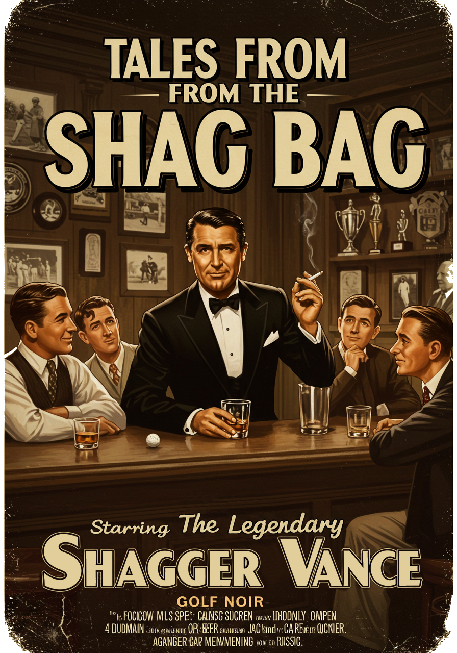 TALES FROM THE SHAG BAG T-Shirt - Starring THE LEGENDARY SHAGGER VANCE- Golf Noir Signature Apparel