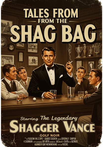 TALES FROM THE SHAG BAG T-Shirt - Starring THE LEGENDARY SHAGGER VANCE- Golf Noir Signature Apparel