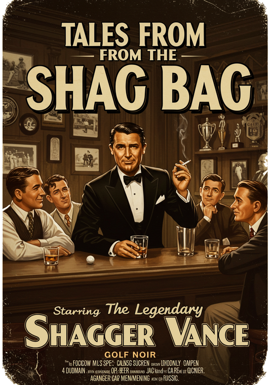 TALES FROM THE SHAG BAG T-Shirt - Starring THE LEGENDARY SHAGGER VANCE- Golf Noir Signature Apparel