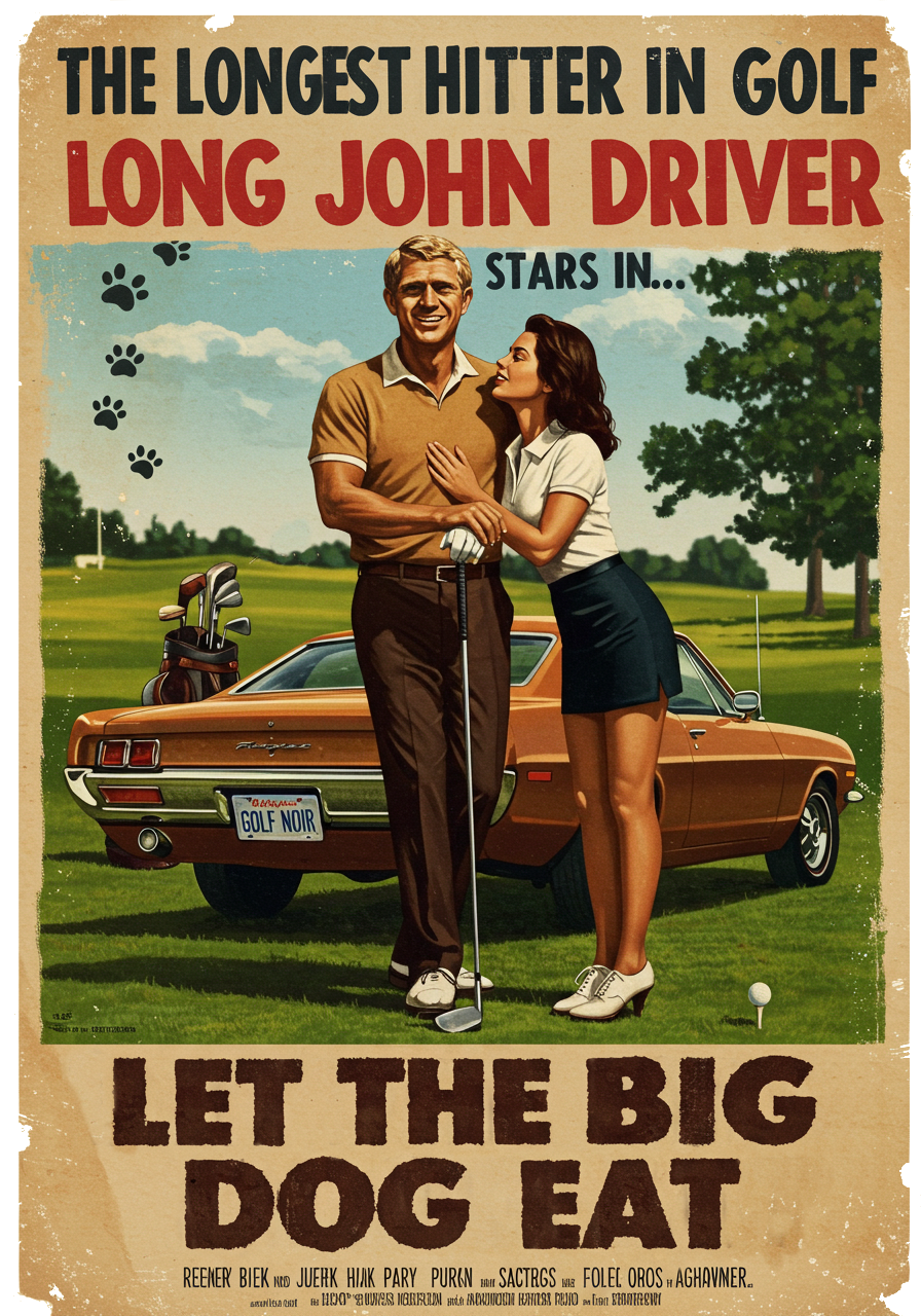 LET THE BIG DOG EAT T-Shirt - Starring LONG JOHN DRIVER- Golf Noir Signature Apparel