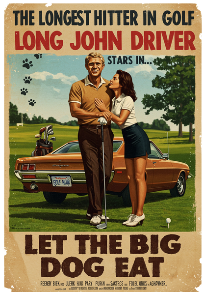 LET THE BIG DOG EAT T-Shirt - Starring LONG JOHN DRIVER- Golf Noir Signature Apparel