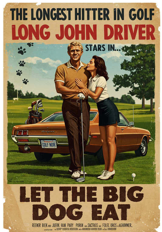 LET THE BIG DOG EAT T-Shirt - Starring LONG JOHN DRIVER- Golf Noir Signature Apparel