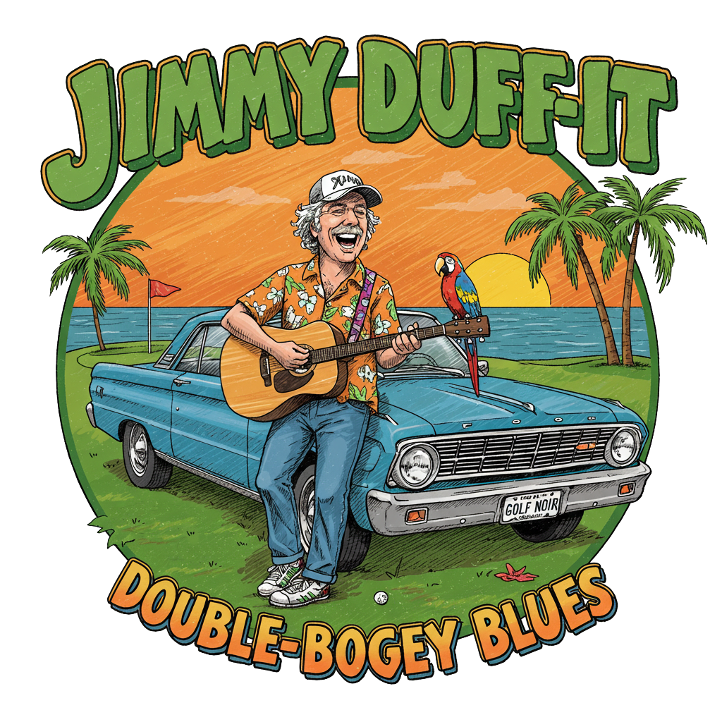DOUBLE BOGEY BLUES T-Shirt - Starring JIMMY DUFF-IT- Golf Noir Signature Apparel