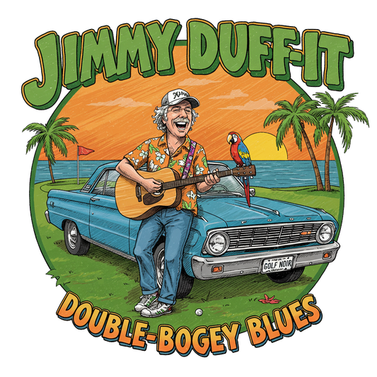 DOUBLE BOGEY BLUES T-Shirt - Starring JIMMY DUFF-IT- Golf Noir Signature Apparel