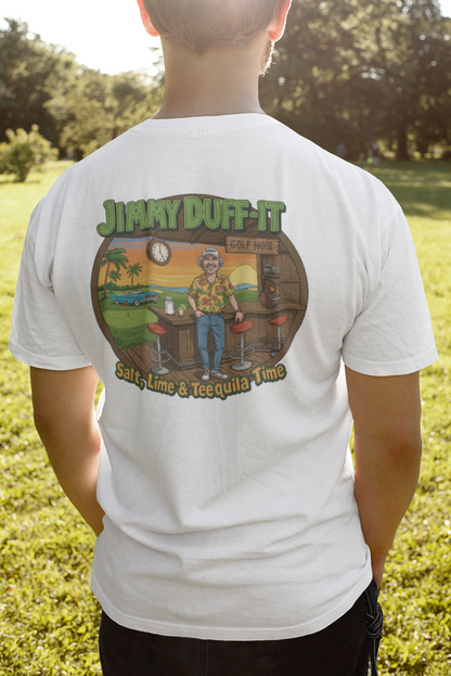 SALT, LIME, & TEEQUILA TIME T-Shirt - Starring JIMMY DUFF-IT - Golf Noir Signature Apparel