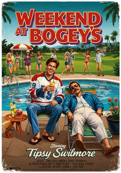 WEEKEND AT BOGEY'S T-Shirt - Starring TIPSY SWILMORE- Golf Noir Signature Apparel