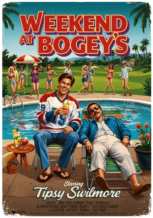 WEEKEND AT BOGEY'S T-Shirt - Starring TIPSY SWILMORE- Golf Noir Signature Apparel