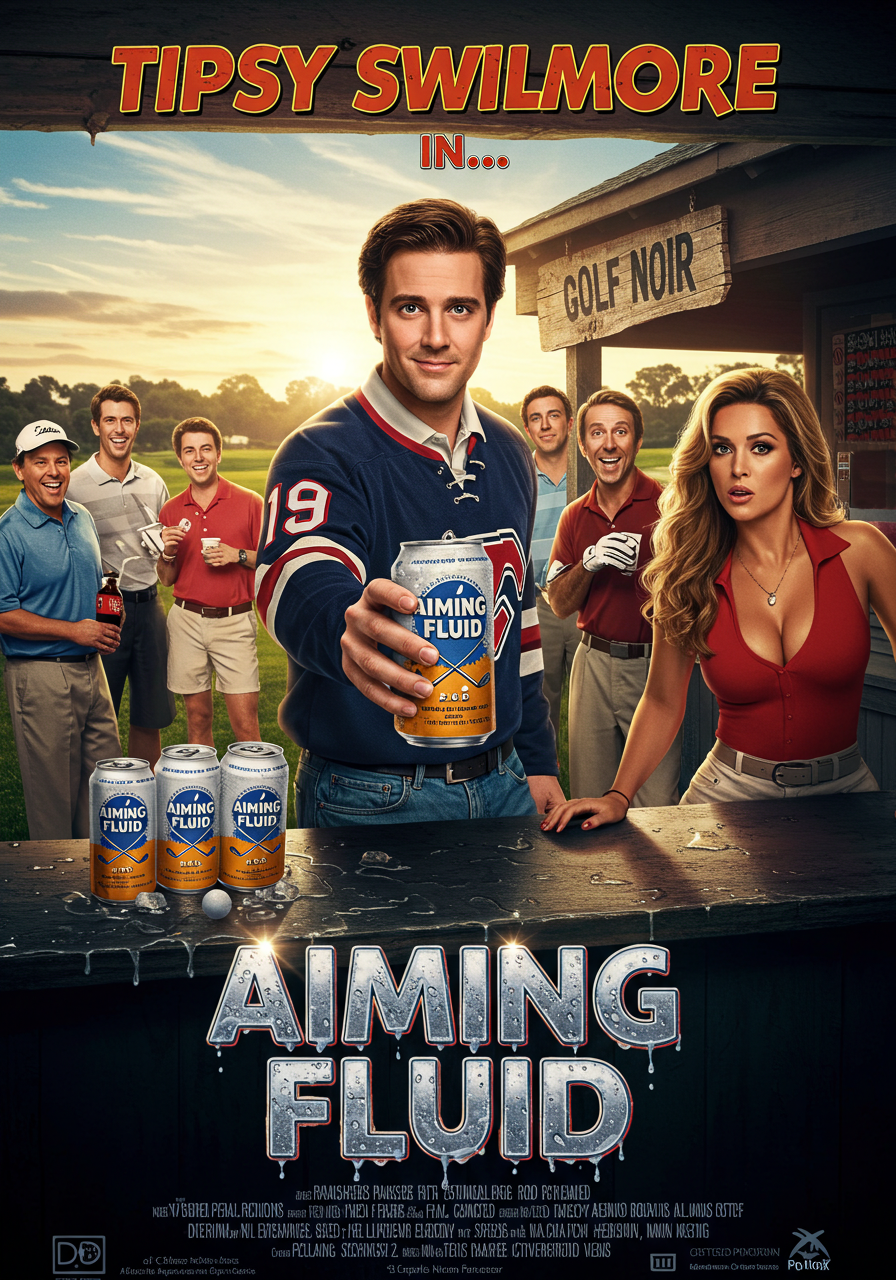 AIMING FLUID T-Shirt - Starring TIPSY SWILMORE- Golf Noir Signature Apparel