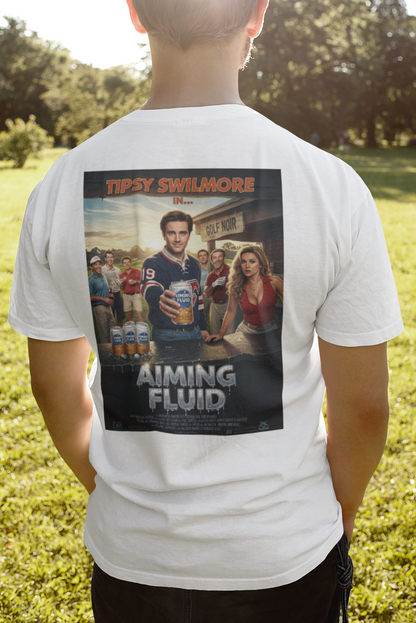 AIMING FLUID T-Shirt - Starring TIPSY SWILMORE- Golf Noir Signature Apparel