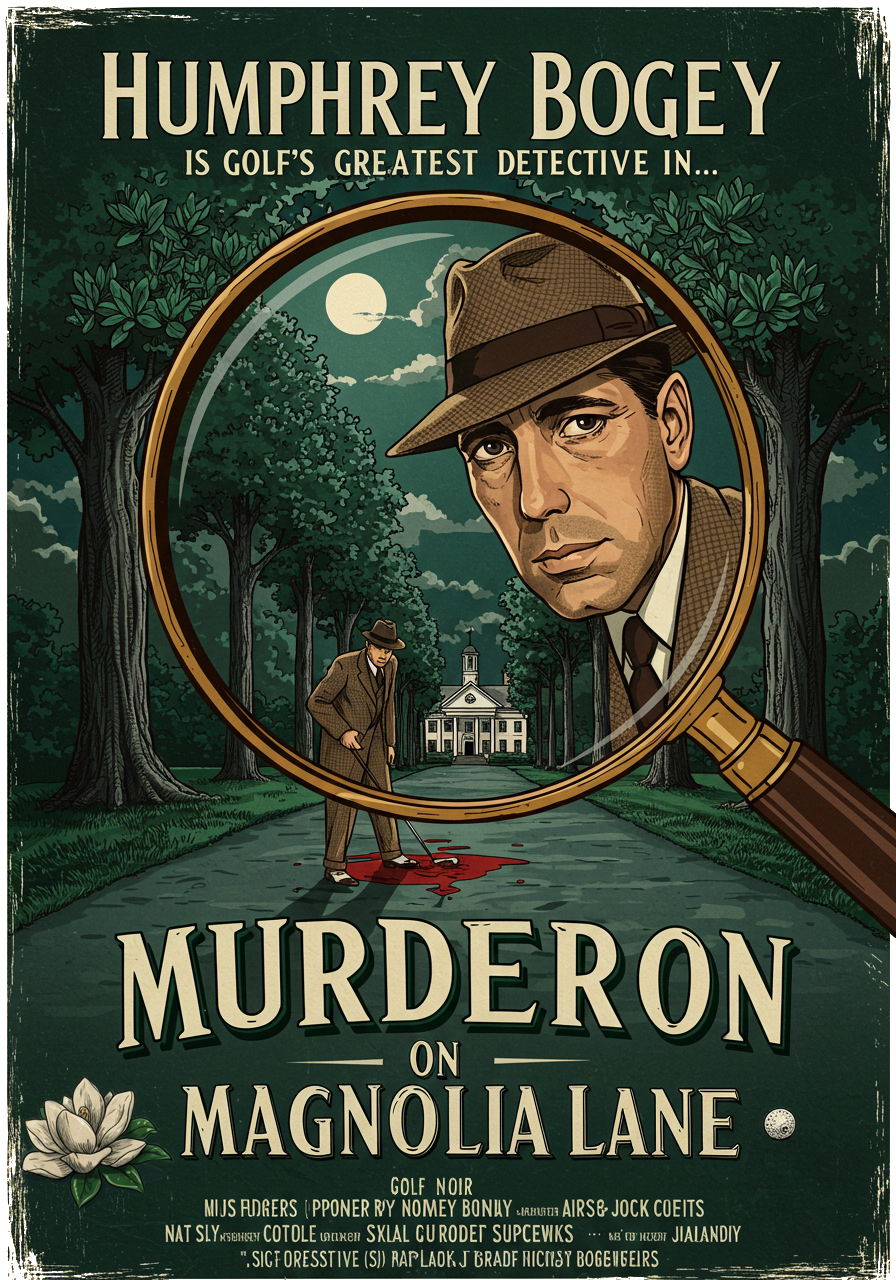 MURDER ON MAGNOLIA LANE T-Shirt - Starring HUMPHREY BOGEY- Golf Noir Signature Apparel