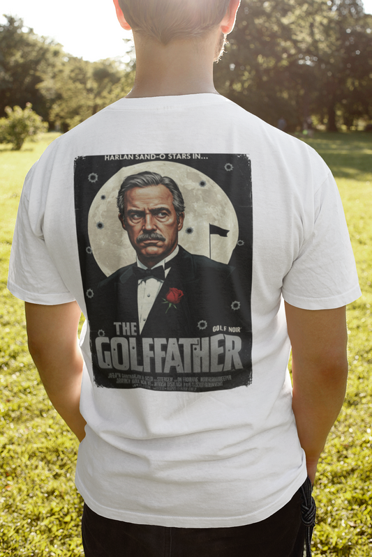 THE GOLFFATHER T-Shirt - Starring HARLAN SAND-O- Golf Noir Signature Apparel