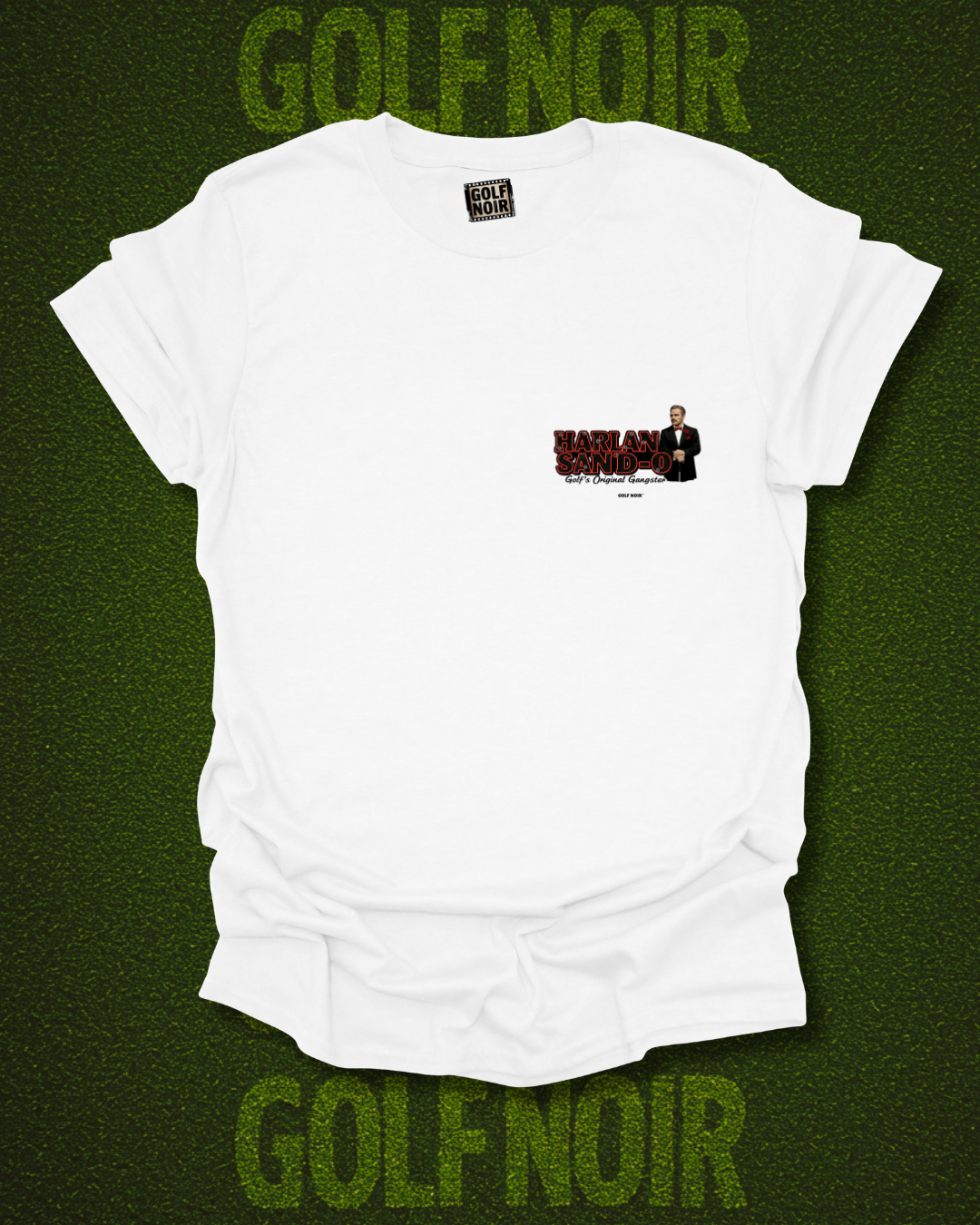UNTOUCHABLE T-Shirt - Starring HARLAN SAND-O - Golf Noir Signature Apparel