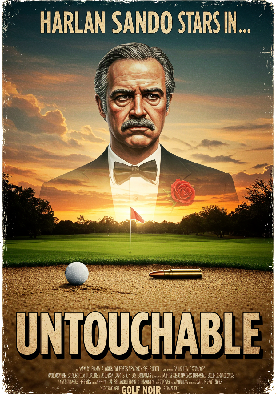UNTOUCHABLE T-Shirt - Starring HARLAN SAND-O - Golf Noir Signature Apparel