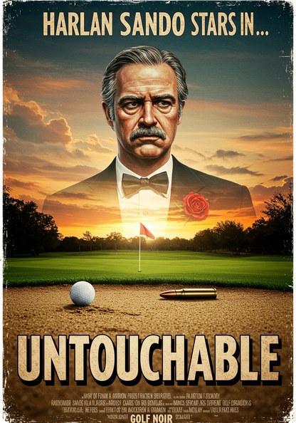 UNTOUCHABLE T-Shirt - Starring HARLAN SAND-O - Golf Noir Signature Apparel