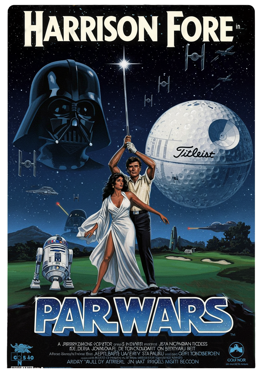 PAR WARS T-Shirt - Starring HARRISON FORE- Golf Noir Signature Apparel