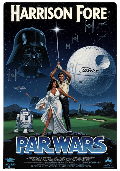 PAR WARS T-Shirt - Starring HARRISON FORE- Golf Noir Signature Apparel