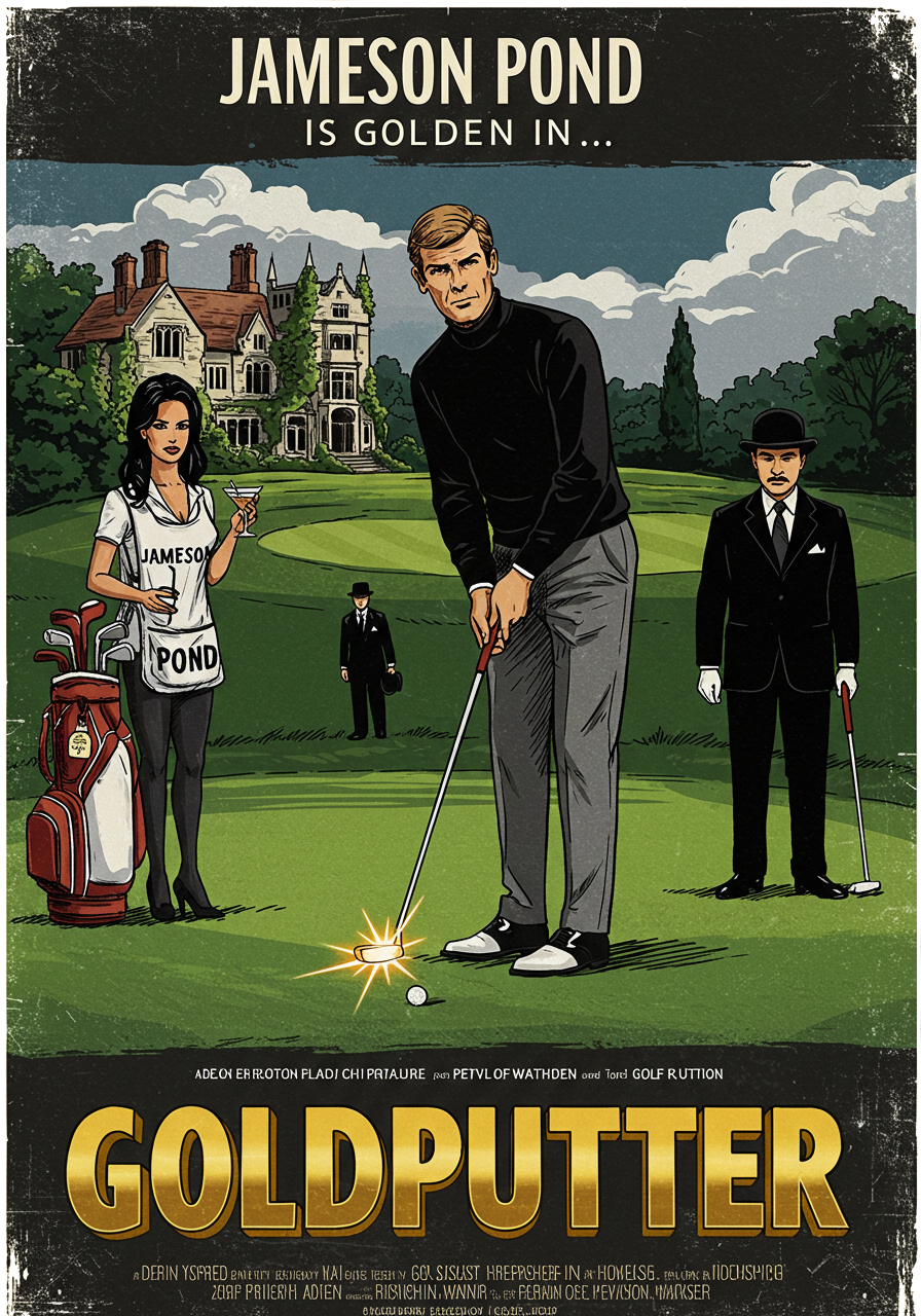 GOLDPUTTER T-Shirt - Starring JAMESON POND - Golf Noir Signature Apparel
