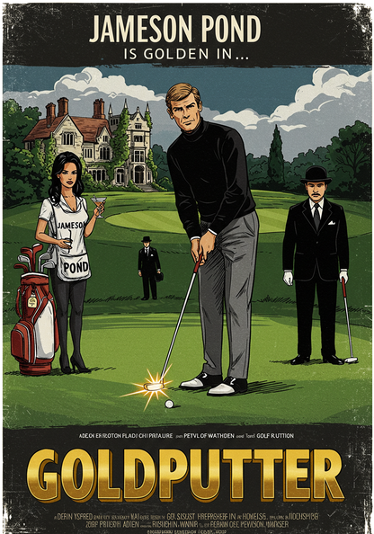 GOLDPUTTER T-Shirt - Starring JAMESON POND - Golf Noir Signature Apparel