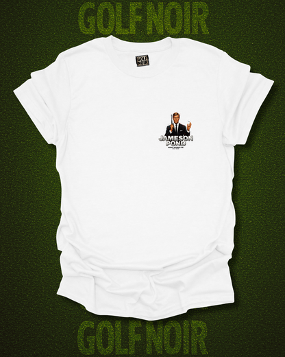 LIVE AND LET DRIVE T-Shirt - Starring JAMESON POND - Golf Noir Signature Apparel
