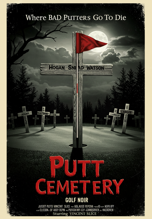 PUTT CEMETARY T-Shirt - Starring VINCENT SLICE - Golf Noir Signature Apparel