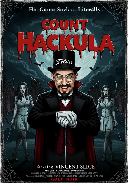 COUNT HACKULA T-Shirt - Starring VINCENT SLICE- Golf Noir Signature Apparel