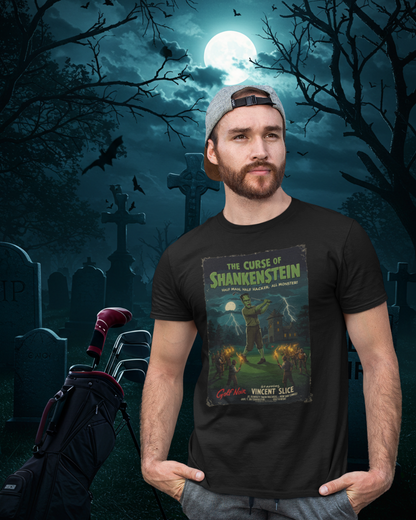 THE CURSE OF SHANKENSTEIN T-Shirt - Starring VINCENT SLICE - Golf Noir Signature Apparel