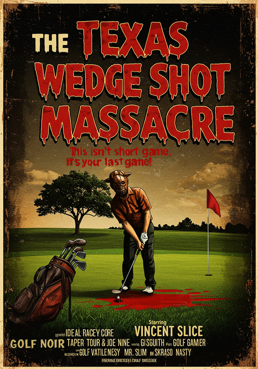 THE TEXAS WEDGE SHOT MASSACRE T-Shirt - Starring VINCENT SLICE- Golf Noir Signature Apparel